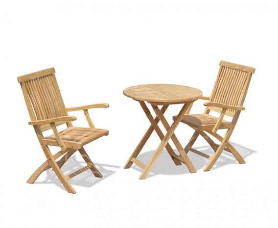 Lymington 2 Seater Round Folding Table with Oxburgh Armchairs