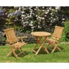 Lymington 2 Seater Round Folding Table with Oxburgh Armchairs
