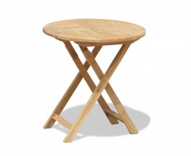 Lymington Teak Round Folding Garden Table - 70cm