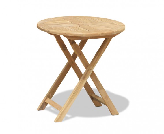 Lymington Teak Round Folding Garden Table - 70cm