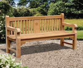 Gladstone Teak Queen Elizabeth II Commemorative Bench - 1.8m