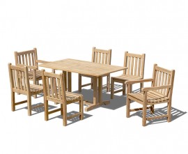 Cornwall Teak Dining Set with 6 York Chairs