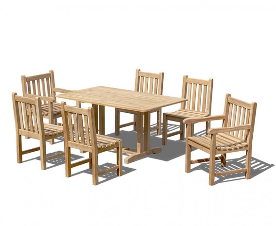 Cornwall 6 Seater Rectangular 1.5m Table with York Chairs