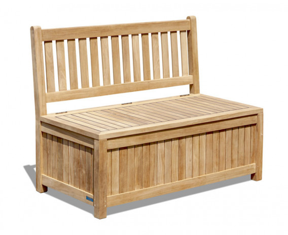 York Teak Garden Storage Bench - 1.2m