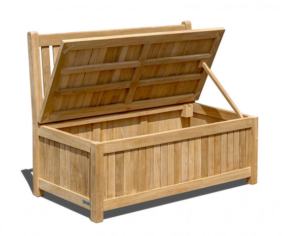 York Teak Garden Storage Bench - 1.2m