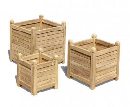 Zen Teak Garden Planter Set of 3