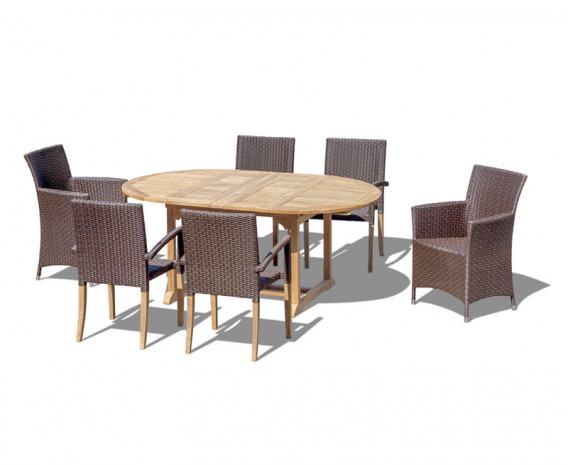 Oxburgh 6 Seater Double Leaf Extending Table with St. Moritz & Verona Chairs