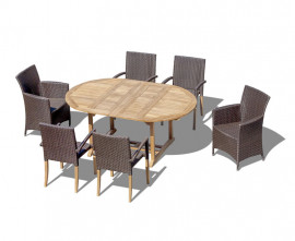 Oxburgh 6 Seater Double Leaf Extending Table with St. Moritz & Verona Chairs