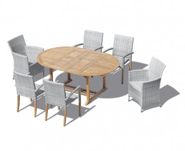 Oxburgh 6 Seater Double Leaf Extending Table with St. Moritz & Verona Chairs