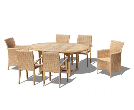 Oxburgh 6 Seater Double Leaf Extending Table with St. Moritz & Verona Chairs