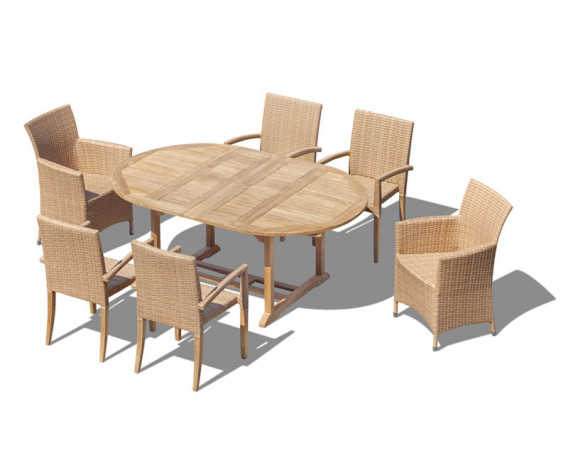 Oxburgh 6 Seater Double Leaf Extending Table with St. Moritz & Verona Chairs