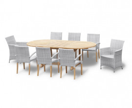 Oxburgh 8 Seater 1.8-2.4m Extending Table with St. Moritz & Verona Chairs