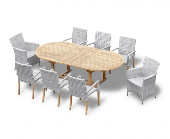 Oxburgh 8 Seater 1.8-2.4m Extending Table with St. Moritz & Verona Chairs