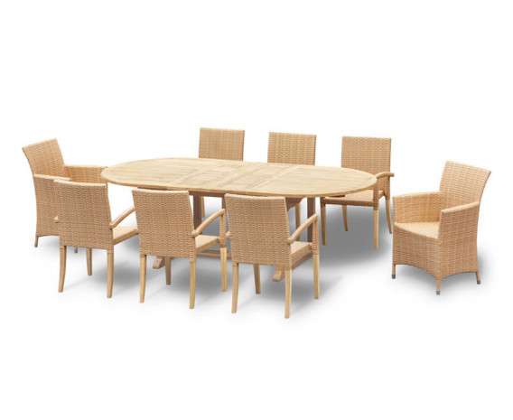 Oxburgh 8 Seater 1.8-2.4m Extending Table with St. Moritz & Verona Chairs