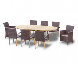 Oxburgh 8 Seater 1.8-2.4m Extending Table with St. Moritz & Verona Chairs