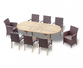 Oxburgh 8 Seater 1.8-2.4m Extending Table with St. Moritz & Verona Chairs