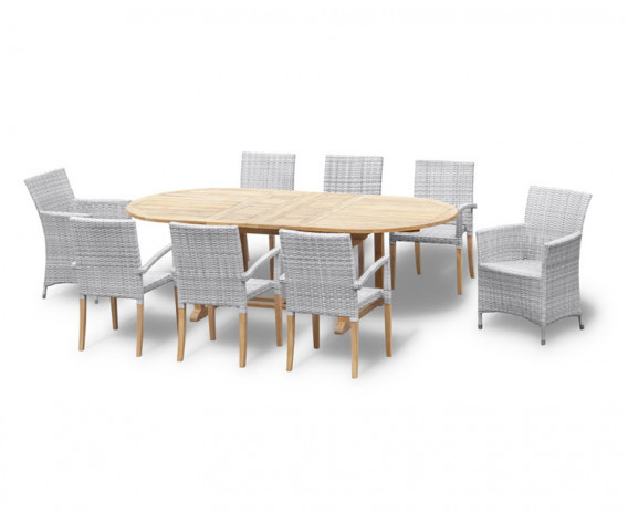 8 Seater Oxburgh 1.8-2.4m Extending Table with Verona & St. Moritz Chairs