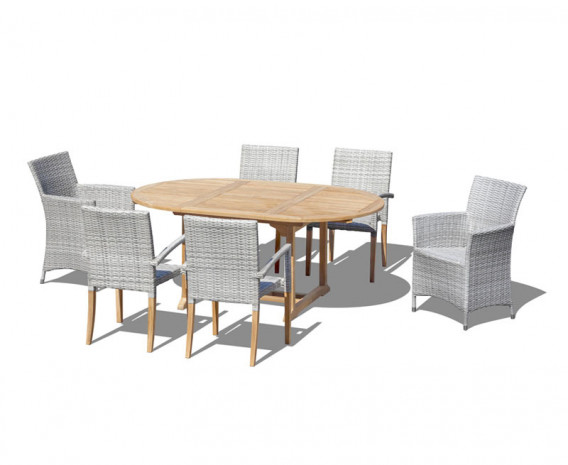 Oxburgh 6 Seater Single Leaf Extending Table with St. Moritz & Verona Chairs