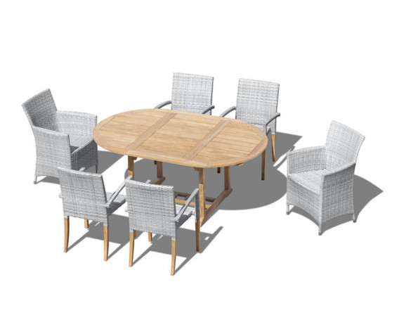 Oxburgh 6 Seater Single Leaf Extending Table with St. Moritz & Verona Chairs