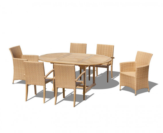 Oxburgh 6 Seater Single Leaf Extending Table with St. Moritz & Verona Chairs