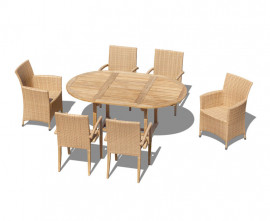 Oxburgh 6 Seater Single Leaf Extending Table with St. Moritz & Verona Chairs