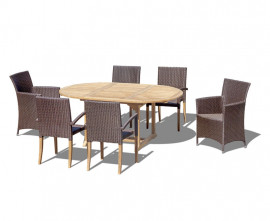 Oxburgh 6 Seater Single Leaf Extending Table with St. Moritz & Verona Chairs