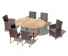 Oxburgh 6 Seater Single Leaf Extending Table with St. Moritz & Verona Chairs