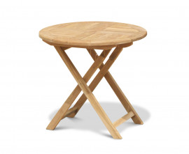 Lymington Teak Round Folding Garden Table - 80cm