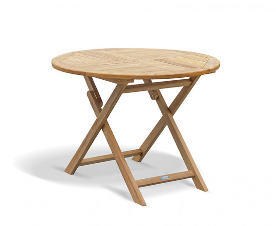 Lymington Teak Round Folding Garden Table - 1m