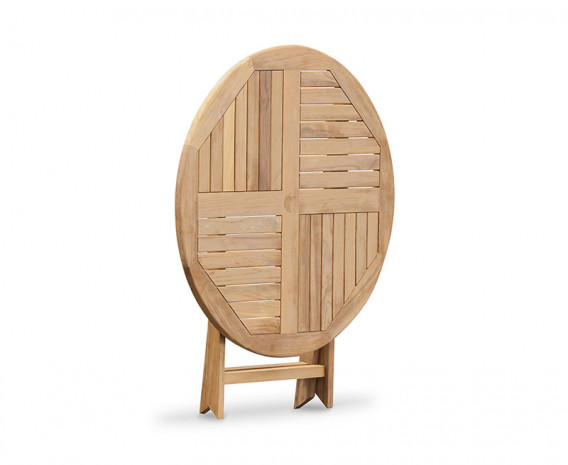 Lymington Teak Round Folding Garden Table - 1m