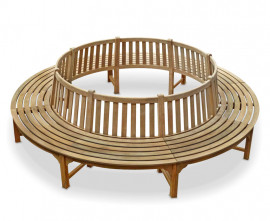 Teak Circular Tree Bench - 2.96m