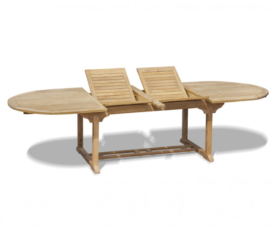 Oxburgh Teak Oval Extending Garden Table – 2-3m