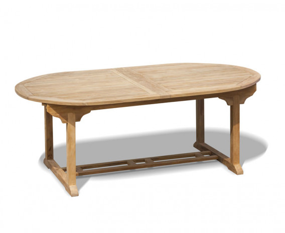 Oxburgh Teak Oval Extending Garden Table – 2-3m