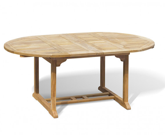 Oxburgh Teak Extendable Garden Dining Table, Double Leaf – 1.2 - 1.8m