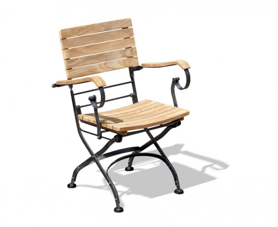 Café Folding Garden Bistro Armchair - Black