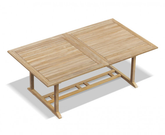 Large Teak Extendable Outdoor Dining Table