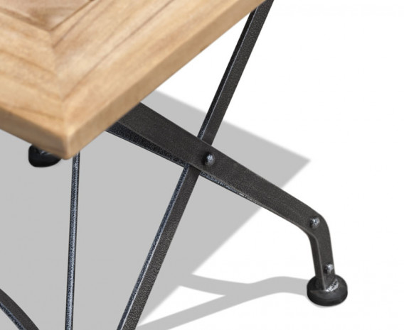 Café Square Folding Bistro Table Black – 80cm