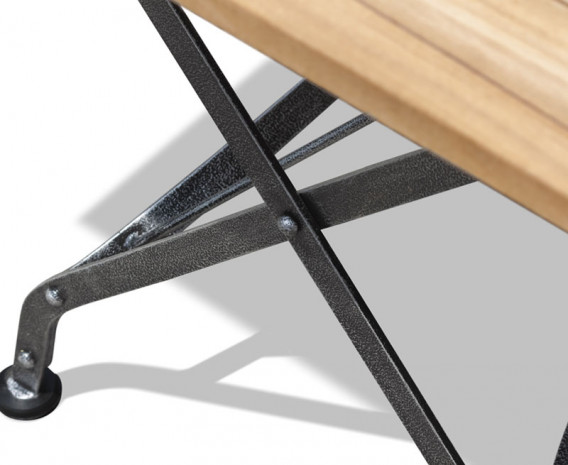 Café Rectangular Folding Bistro Table Black - 1.2m