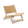Loom Weave Teak and Rattan Lounge Chair