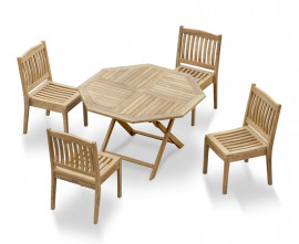 4 seater octagonal folding table outdoor teak dining set