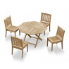 4 seater octagonal folding table outdoor teak dining set