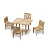 4 seater teak outdoor dining set with stacking chairs