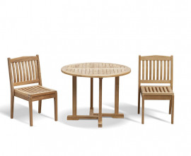 2 seater teak garden dining set with stacking chairs