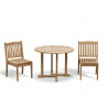 2 seater teak garden dining set with stacking chairs