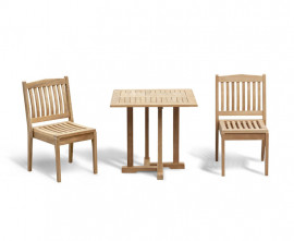 2 seater teak garden dining set with stacking chairs