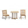 2 seater teak garden dining set with stacking chairs