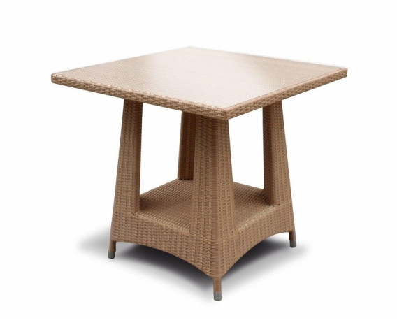 Verona Rattan Square Dining Table, Flat Weave - 80cm