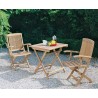 Palma 70cm Square Table with Armchairs, 2 Seater Folding Set