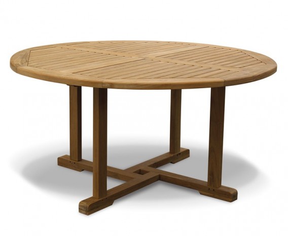 Sissinghurst Round Teak Outdoor Dining Table - 1.5m