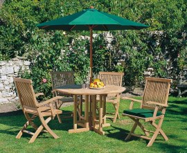 Berwick 1.2m Round Gateleg Table and 4 Oxburgh Armchairs Set